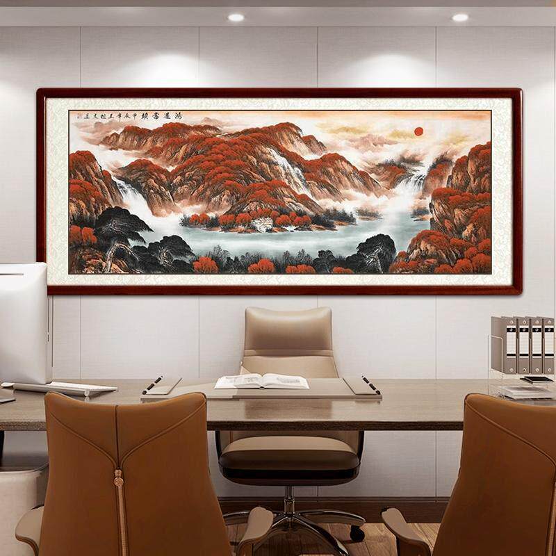 山水画客厅装饰画手绘真迹办公室新中式彷古国画聚宝盆鸿运当头