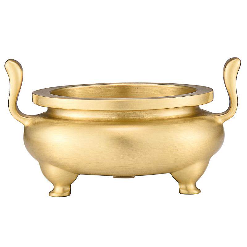 百纳源铜香炉家用室内上香薰香炉朝冠耳三足香炉宣德炉盘香线香炉