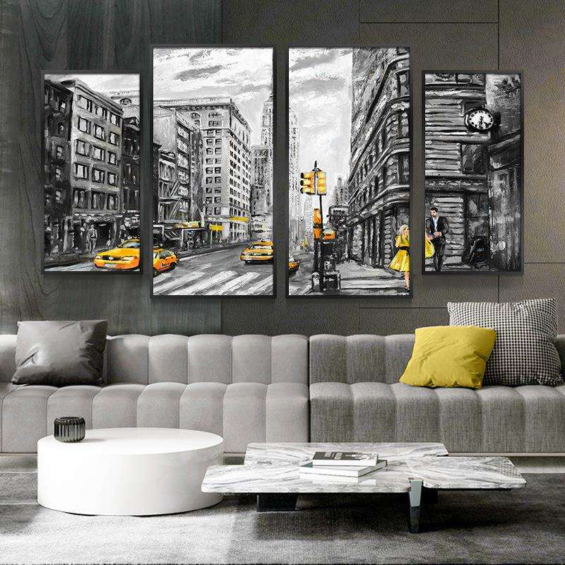 北欧现代简约客厅背景装饰画卧室酒吧墙面壁画复古工业风挂画