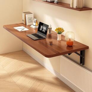 折叠桌置物架靠墙家用悬空写字台桌子 墙上书桌可折叠电脑桌壁挂式