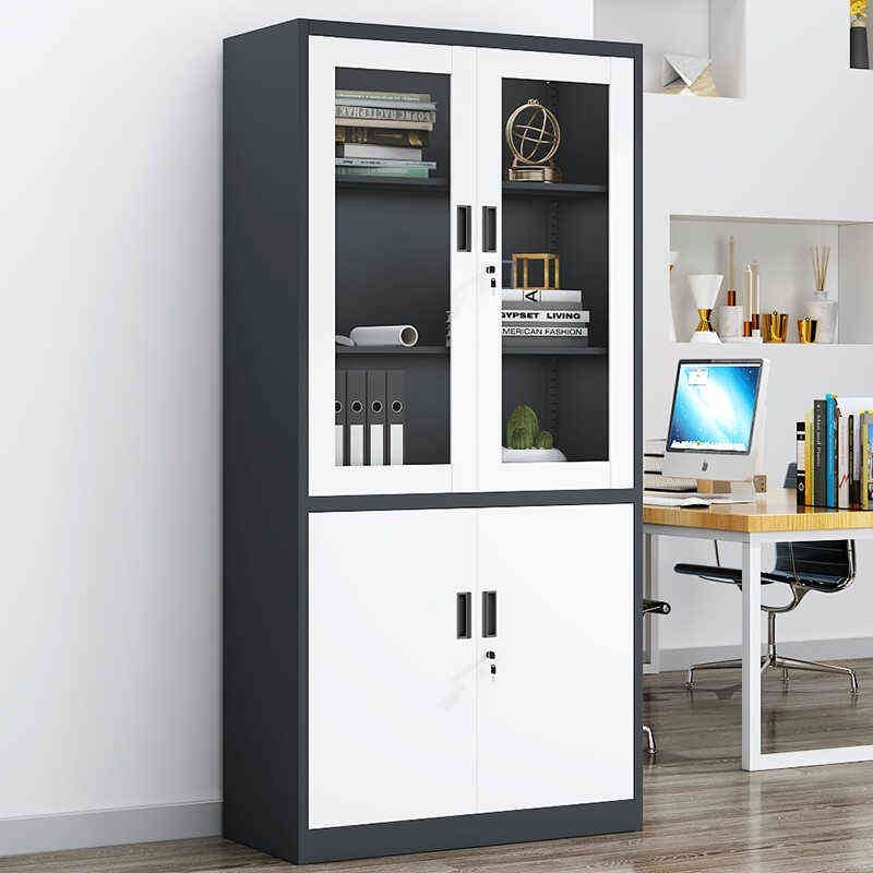 金经金属文件柜铁皮柜钢制财务档案柜资料办公柜灰白套色双节柜