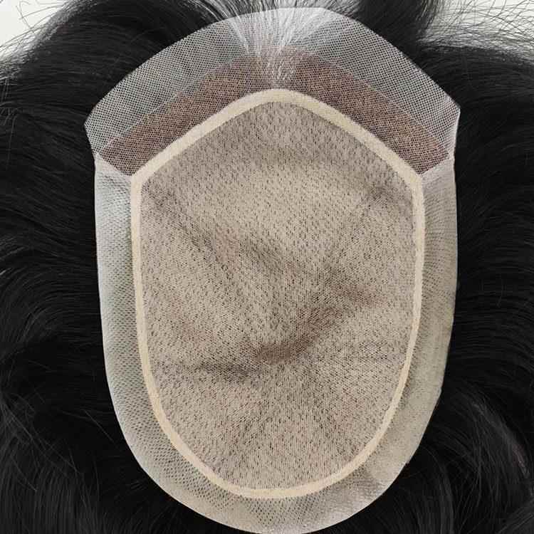 瑞士网男士真人发前额无痕假发片全递针头顶补发片生物头皮补发块