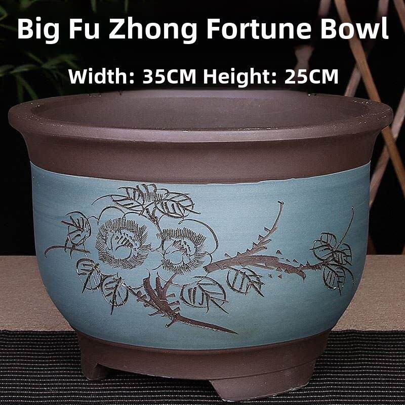 超大花盆陶瓷特大号种树家用大型室外发财树六角紫砂花盆厂家直销