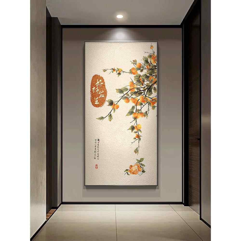 石狮如意厅堂装饰画大芬村好寓意油画廊道挂画肌理画