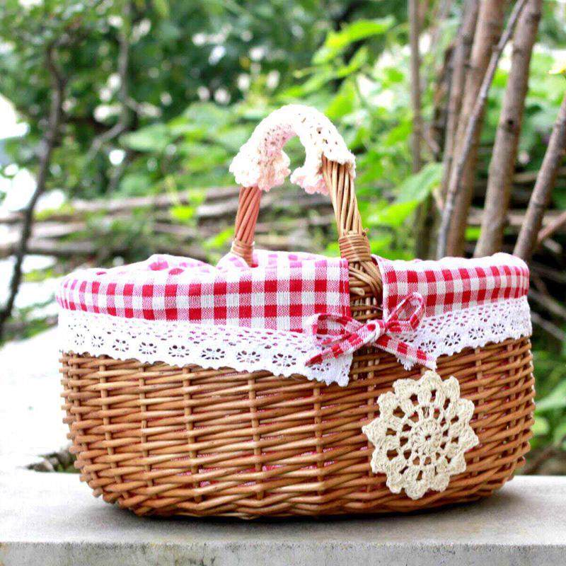 户外野餐篮藤编手提田园ins柳编购物鸡蛋篮菜篮手提篮水果篮,收纳整理,其他收纳篮,淘宝优惠券,粉丝福利购,淘宝优惠卷