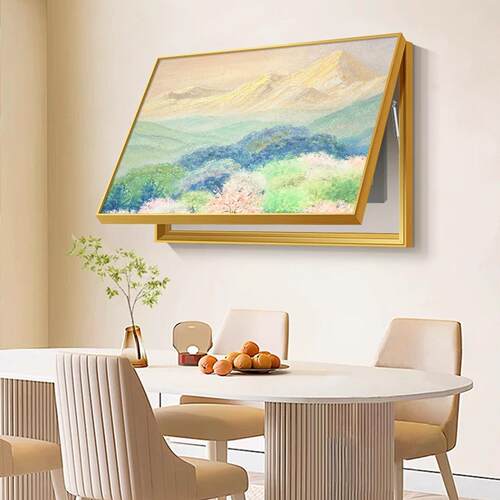 背靠金山配电箱装饰画简约现室内电表箱盒遮挡挂画唯美风景壁画