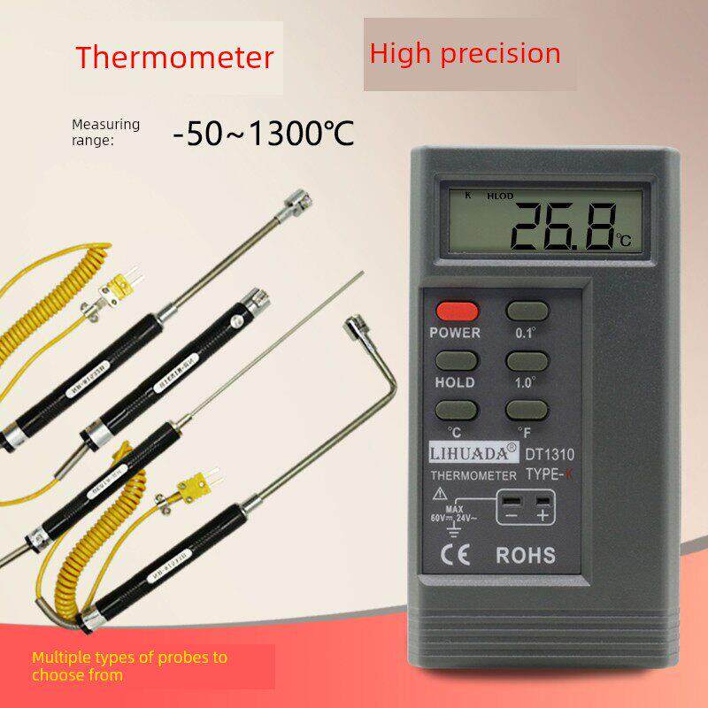 工业高精度温度计k型接触数字温度计1310高温热电偶表面温度计