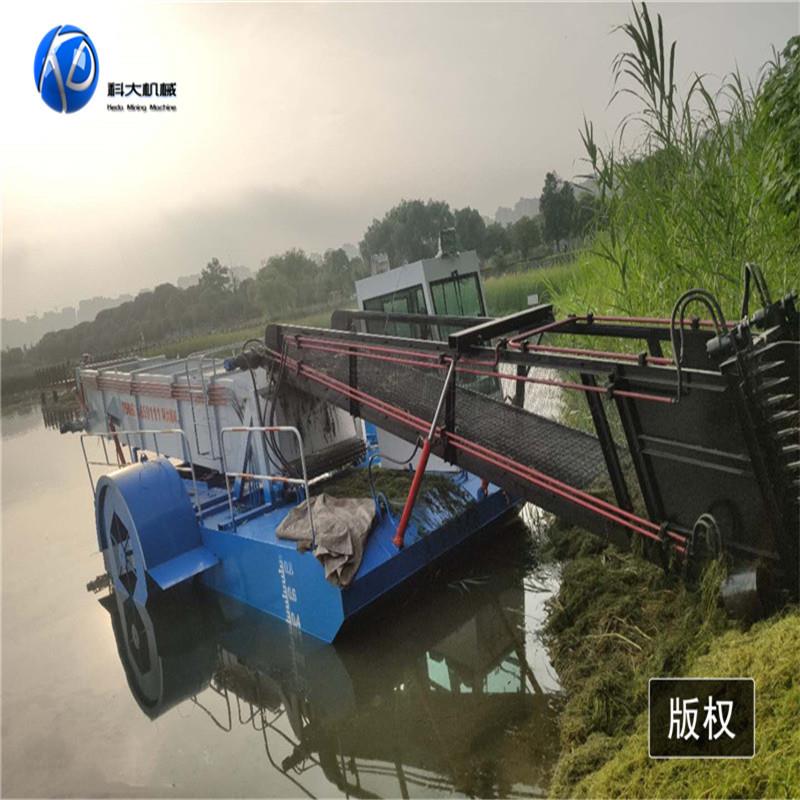 科大湖面垃圾打捞船青岛水面水草清理收集保洁船芦苇收割船