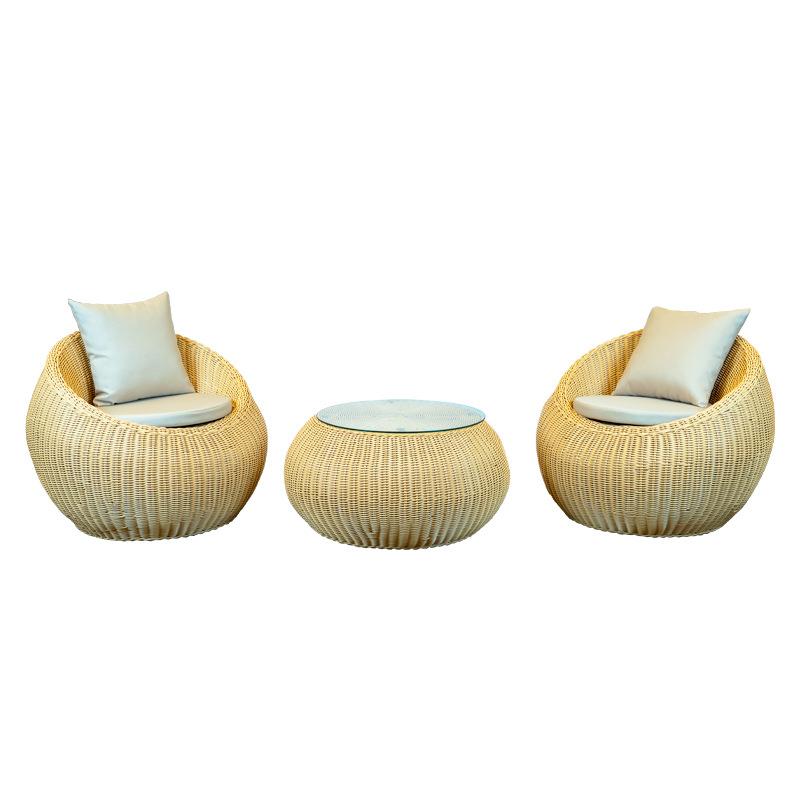 户藤椅三件套休闲外几藤椅藤TY-01茶编桌椅组沙合藤编发户外桌椅