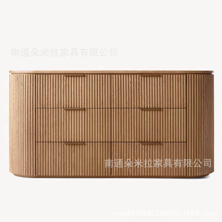 美式家具高端现代简约实木斗柜门厅入户装饰柜复古卧室隔断边柜
