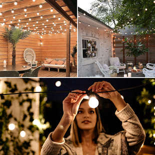 户外露营球泡灯串低压防水g50灯泡彩色串灯帐篷天幕野营氛围装 饰