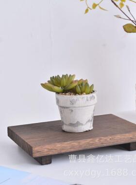 复古实木绿植花盆底座可移动阳台绿萝木底座木质花盆底座桐木托盘