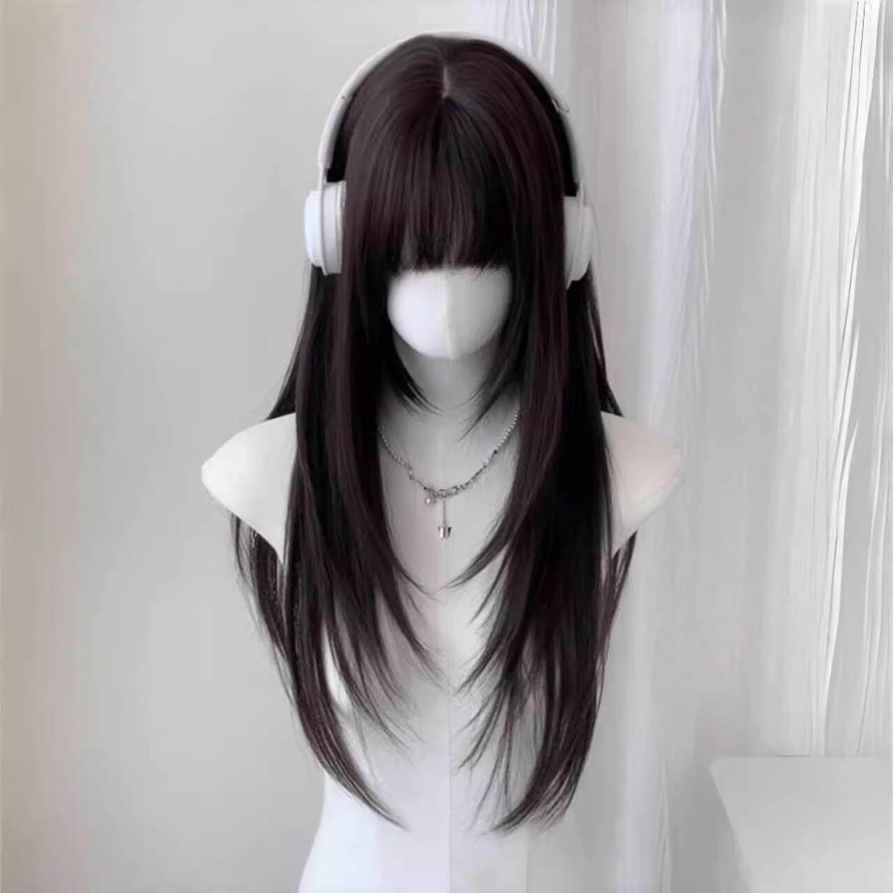 【洋娃娃】假发女高层次二次元日常Lolita黑长直仿真发日常全头套