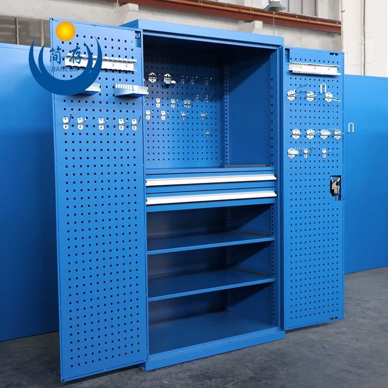 简存重型置物柜 方孔百叶挂板储物柜 可调层板工具柜 抽屉工具车