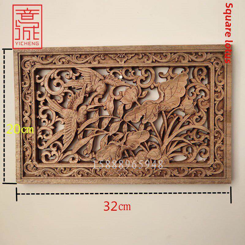 限时特卖东阳木雕工艺品天然樟木实木古董雕刻莲花装饰品