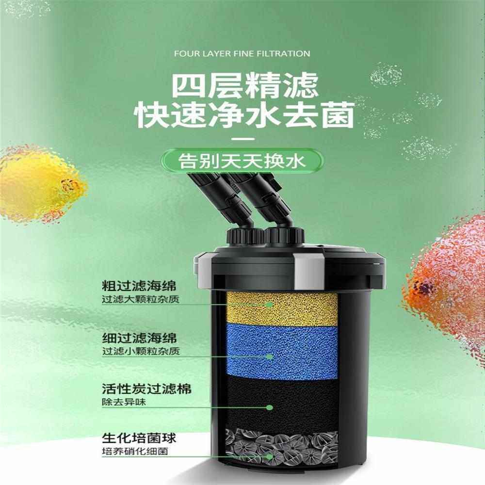 陶瓷鱼缸过滤器增氧圆形过滤桶养鱼水循环系统净水鱼池抽水泵