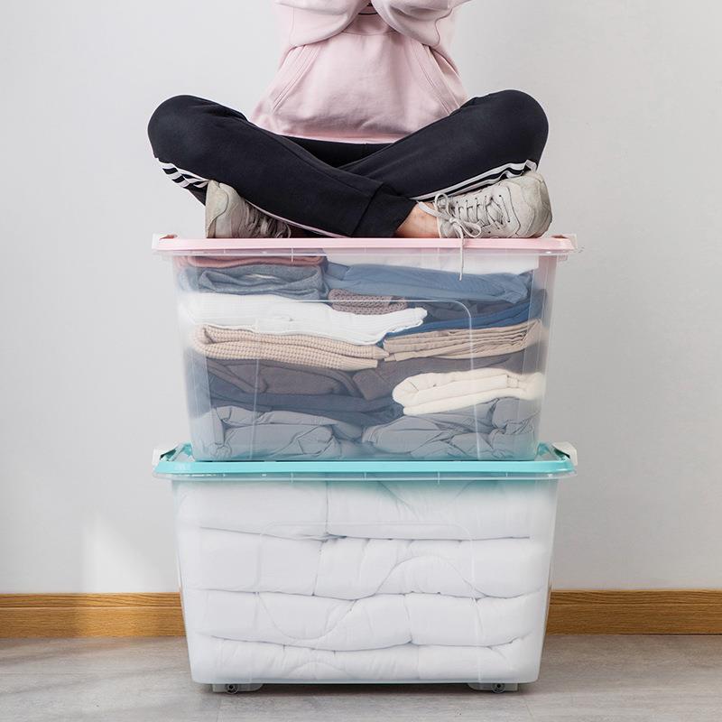 茶花巧雅塑收箱大B2804P、号58L86L衣物储物箱儿童纳玩具料整理箱