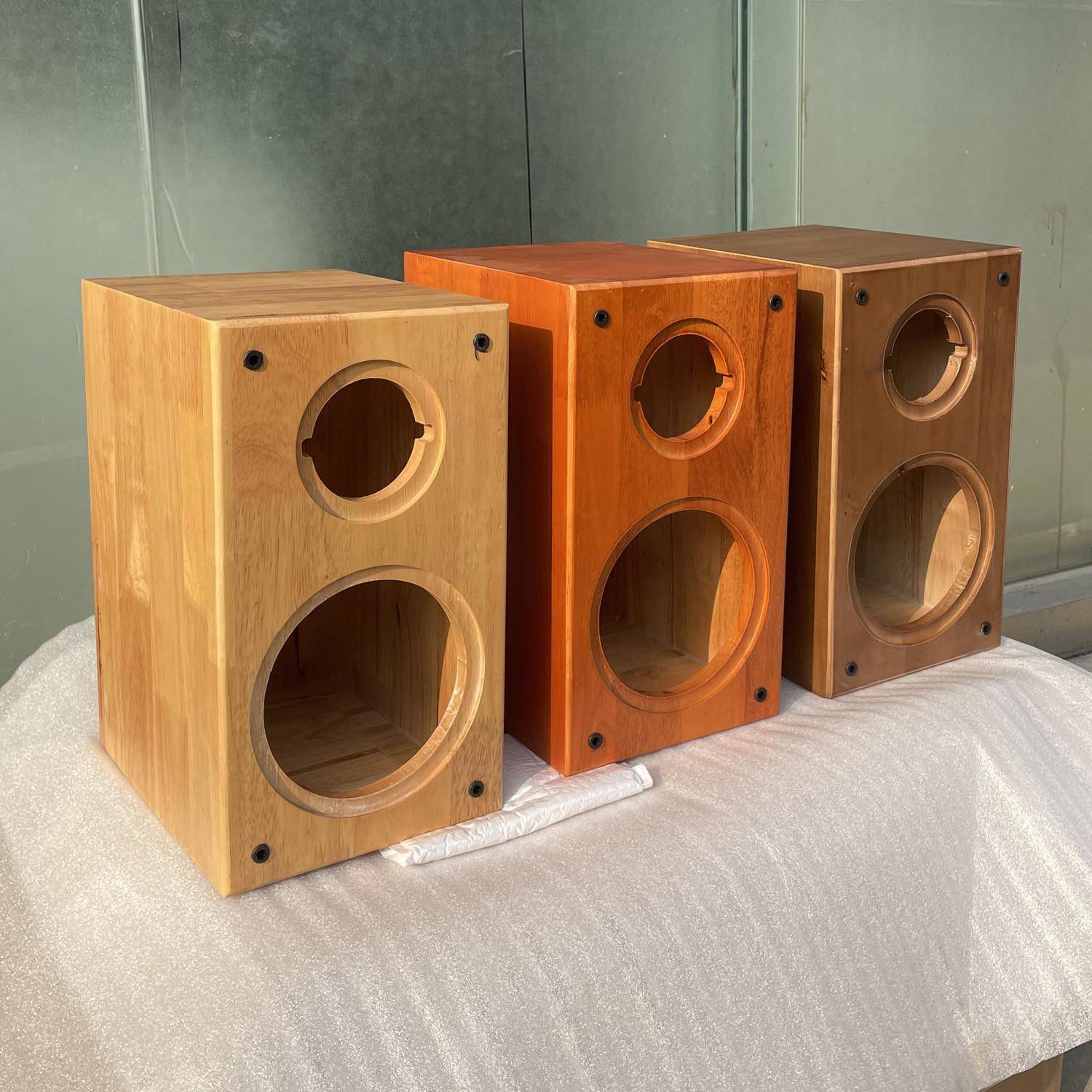 实木6.5寸+4寸二分频空箱体音箱DIY音响橡胶原木胡桃酸枝书架DDY