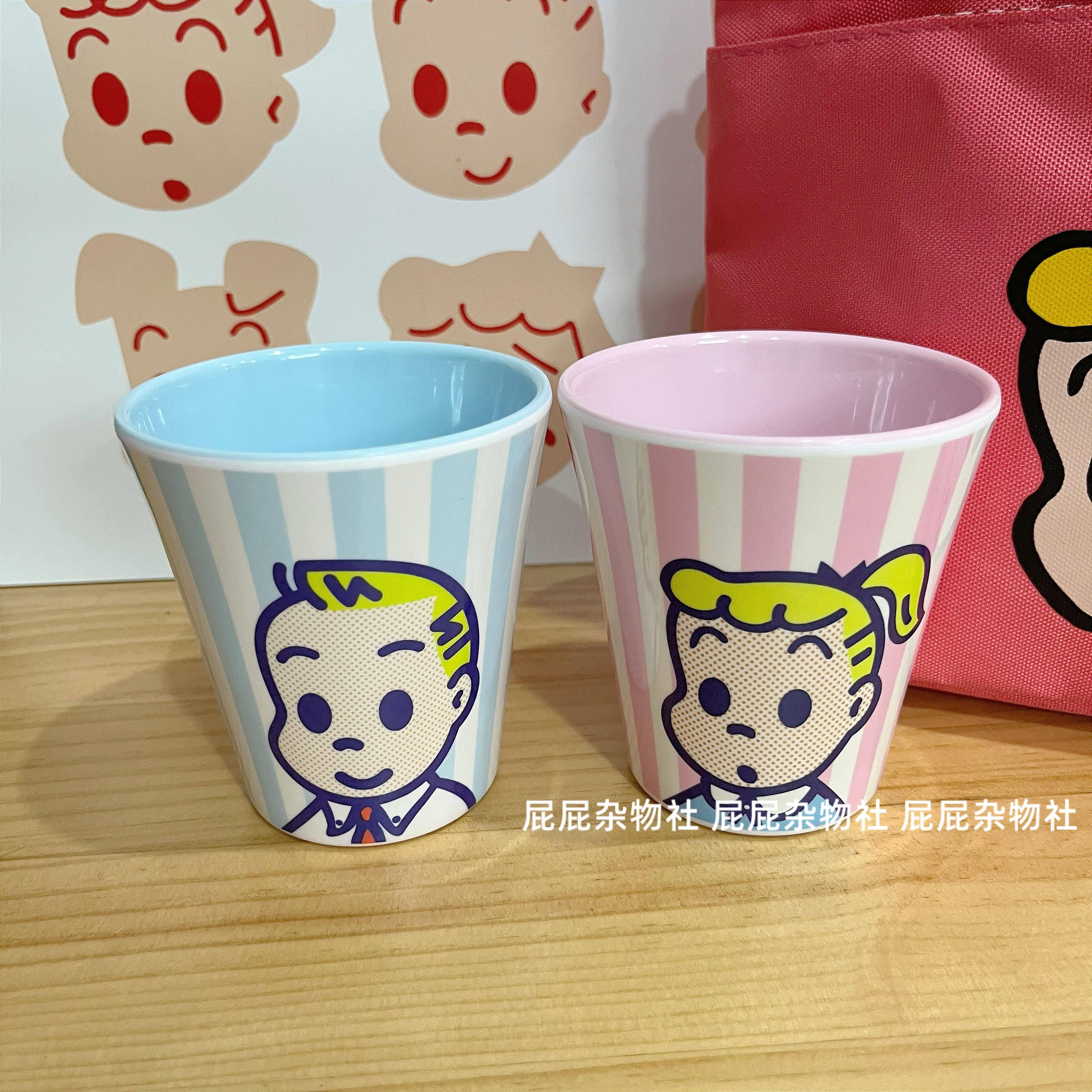 日单 可爱男孩女孩狗狗图案密胺刷牙杯洗漱杯 牛奶果汁水杯 耐热