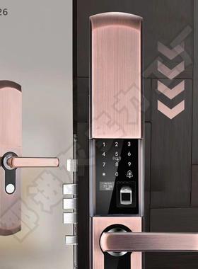防盗智滑盖半自动指纹锁39211入户能门用电子锁木门密码指纹家密