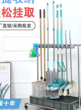 落地可移动F96SH7ST拖把架不锈钢置物架沥布挂扫把式拖扫帚水收纳