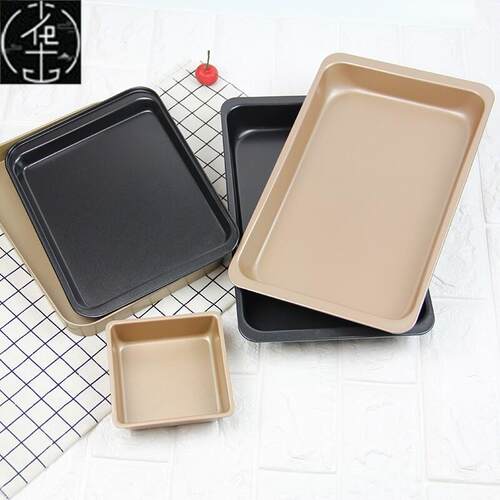 9寸/11寸Non-stick Baking Tray Cookie Sheet不粘长方深烤盘特厚