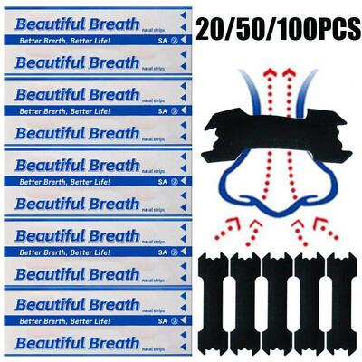 100/50/20Pcs Black Breath Nasal Strips Correction Physical E
