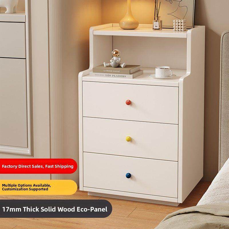 实木床头柜法式奶油风格储物柜现代简单储物柜小公寓低柜卧室床头,住宅家具,床头柜,淘宝优惠券,粉丝福利购,淘宝优惠卷