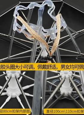 新型伞帽头戴式钓鱼伞双层透气折叠大号户外伞采茶环卫斗笠伞超轻