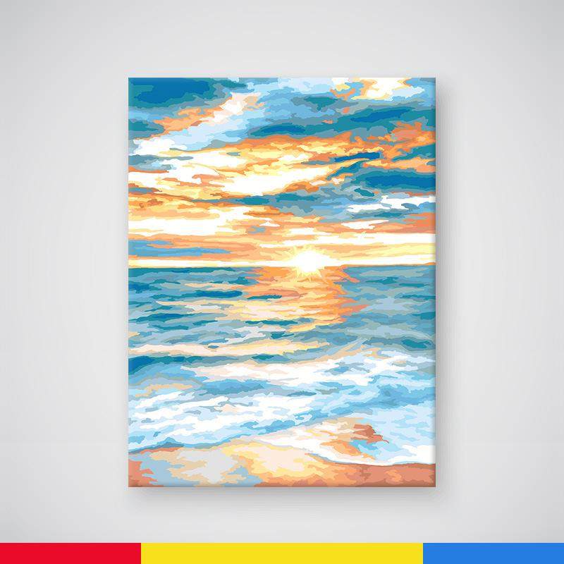 diy数字油画手工油画手绘填色亲子兴趣培养摆件装饰画4560带内框