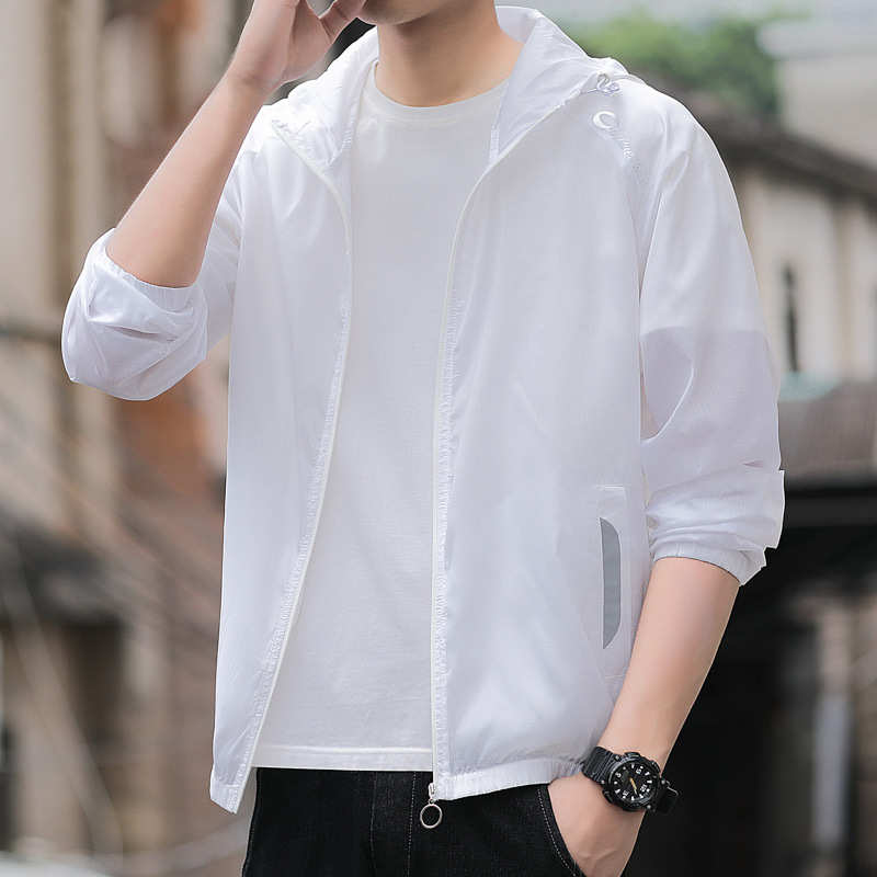 防晒衣男士夏季薄款防紫外线连帽钓鱼防晒服男款休闲潮牌冰丝外套