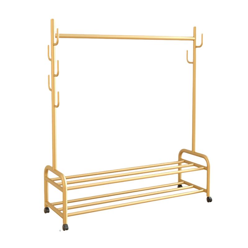 晾衣架落地卧室挂衣架单杆式衣服架子简易家用收纳架衣帽架可陶琪