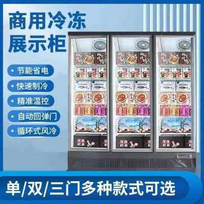 冷冻展示柜商用速冻柜急冻肉类榴莲三门立式冰箱双门展示低温冰柜