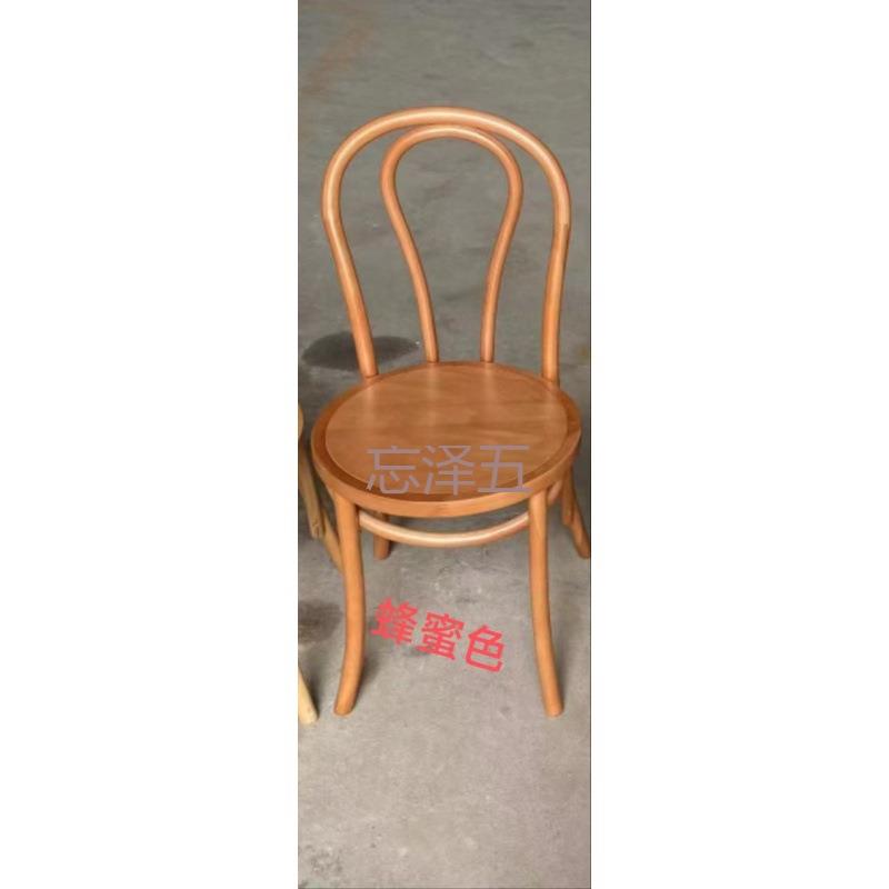 PC椅子复古实木餐椅家用中古具藤编靠餐背椅厅书房特民宿家010索