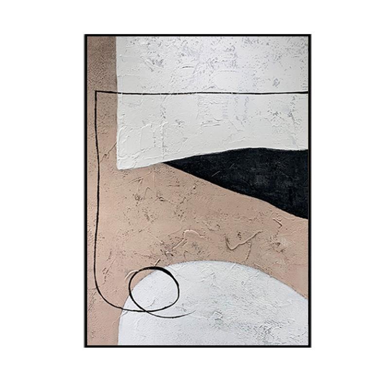 纯手绘油画立体砂岩画现代简约客厅沙发背景墙竖版挂画玄关抽象画