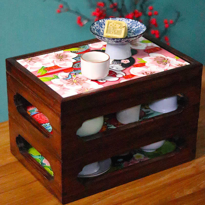 23*33-玲珑多宝盒轻奢家居收纳盒装饰瓷板画桌面茶室礼品摆件