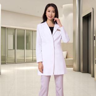 高档韩式美容整形医院男女医生工作牙科口腔医袖白服大长褂师西装