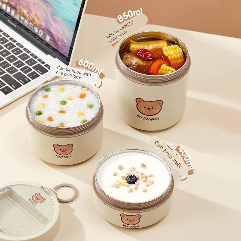 德国保温早餐杯带盖带勺便携牛奶杯隔夜燕麦杯豆浆杯密封杯酸奶杯