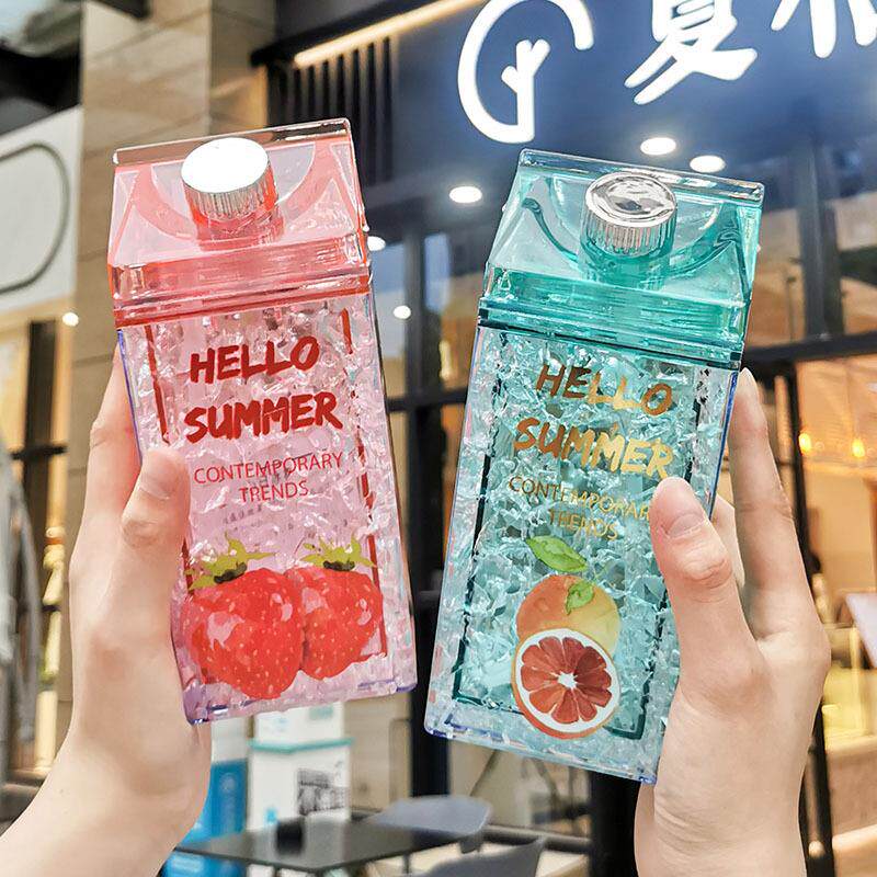 新款双层加厚冰箱制冷保冷杯 吸管凝胶流沙冰镇杯 夏日网红碎冰杯