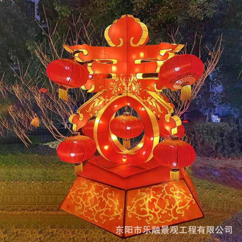 2024春节花灯现货龙年大型景区街道夜景亮化摆件户外防水节日灯笼