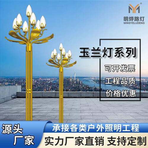 源头厂家8米10米led玉兰灯亮度市政中华路灯广场大型景观灯