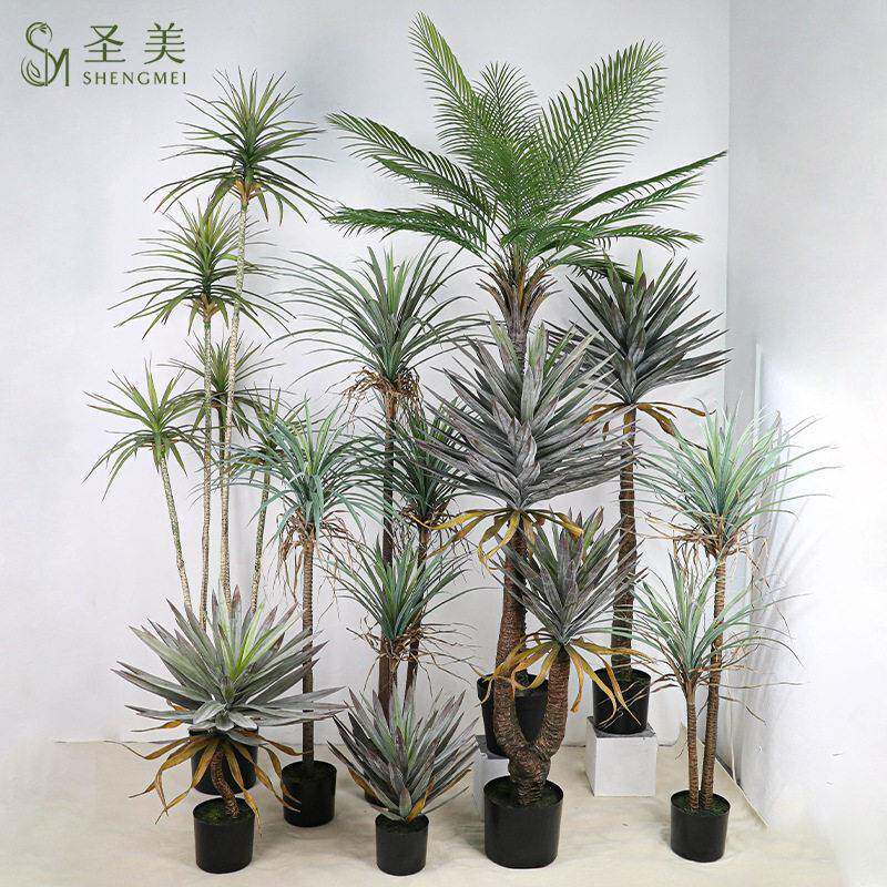 仿真绿植盆栽狭叶龙血树夹叶龙舌兰丝兰树马尾铁针葵铁树橱窗装饰