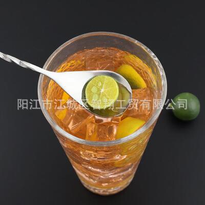 不锈钢长吧勺30cm长柄搅拌棒鸡尾酒调酒棒咖啡奶茶搅拌 吧勺吧匙