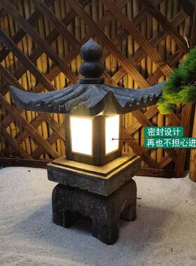 石石灯仿古中石式石灯阳笼日式庭院灯造景太能PSL户外青做旧雕石