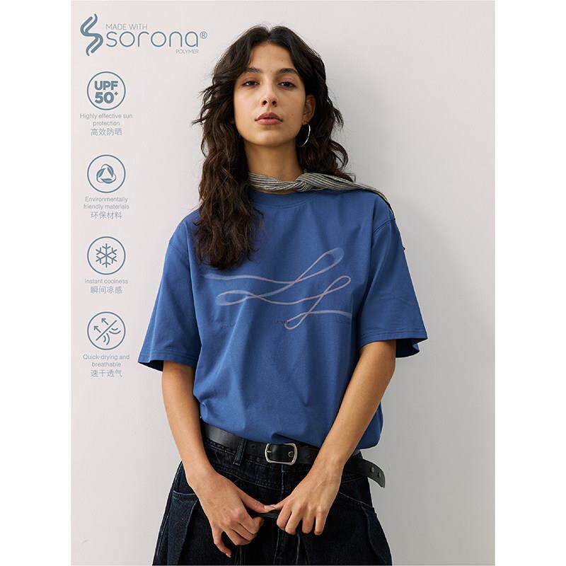 LR MADE 25SS 凉感Sorona® 虚幻运动线 线条图案 宽松圆领短袖T恤