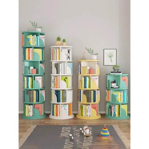 大甩卖旋转书架地板站立360度简单儿童婴儿存储架家庭简单学生书