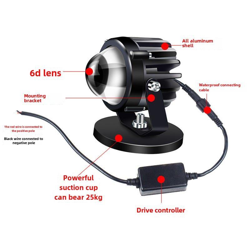 汽车Led激光炮聚光灯12V24V超亮透镜聚光灯远光灯大炮卡车格栅改