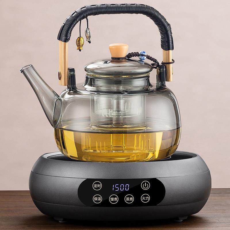 新款加厚高硼硅高端烟灰玻璃蒸煮茶壶电陶炉泡烧水壶养生器具套装