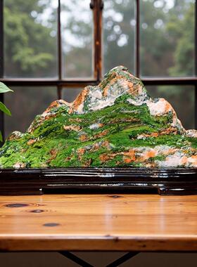 天然七彩石原石画面石靠山石水冲石造景奇石客厅办公室茶桌几摆件