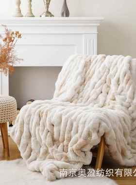 跨境轻奢毛毯子双层双面加厚毛毯公毛办室肩毯BTL20503冬季短午披